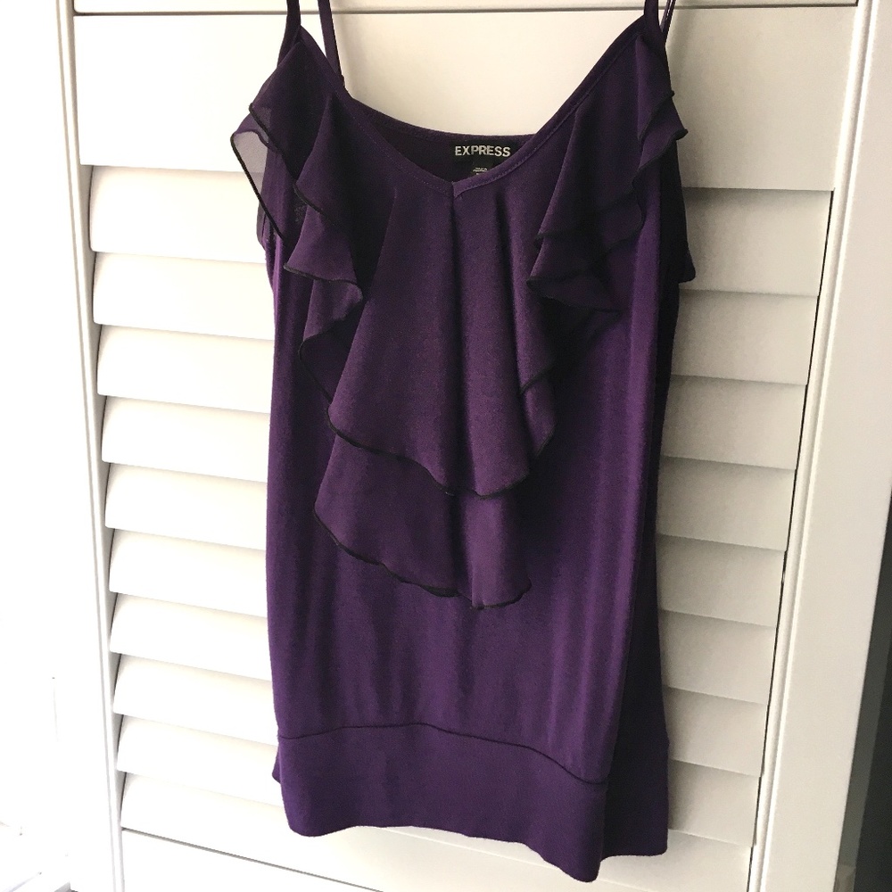 Purple Camisole with sheer Ruffle